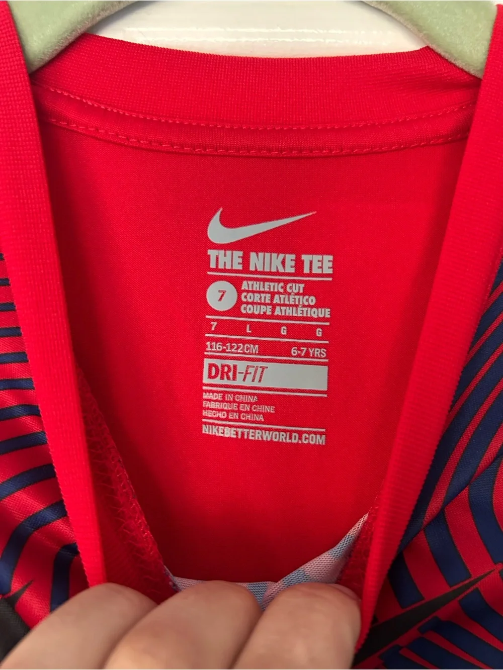 Nike Dri-FIT Boys Sleeveless Athletic Tank Top Red Blue Size 7